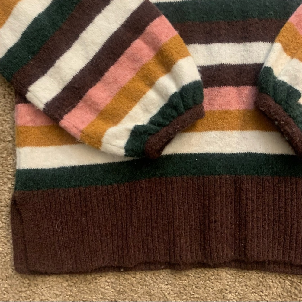 Madewell Striped Merino Wool Alpaca Blend Pullover Slouchy Sweater - Picture 9 of 14